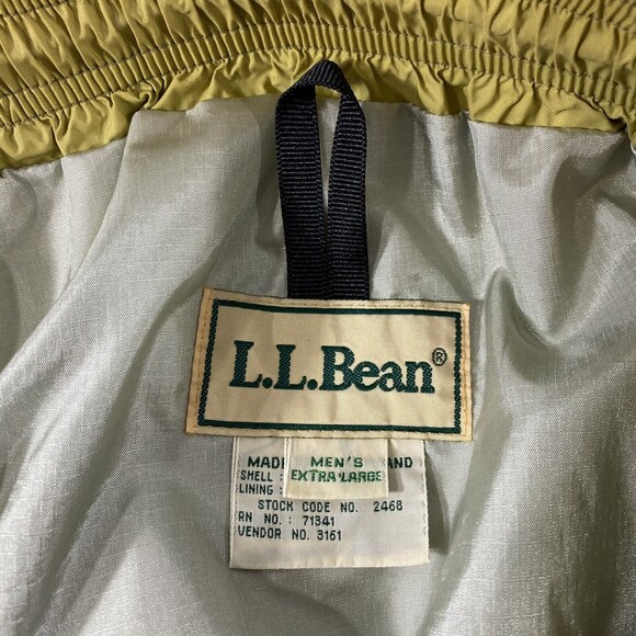 LL Bean Pants Mens Size XL Yellow Gold Lightweight Water Resistant Nylon Lined - Picture 16 of 16